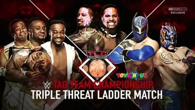 (WWE Mania) TLC 2015 The New Day vs The Usos vs The Lucha Dragons -- Ladder Match -- WWE Tag Team Chempiomship