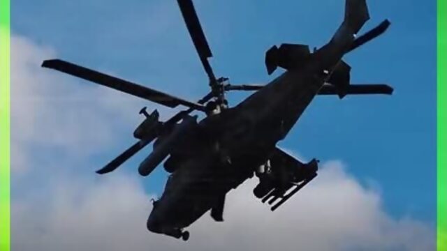 Ka-52 attack helicopters in action