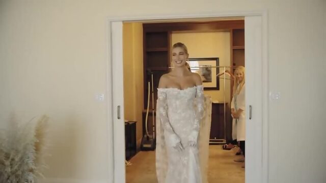 Making of Hailey Bieber wedding dress.